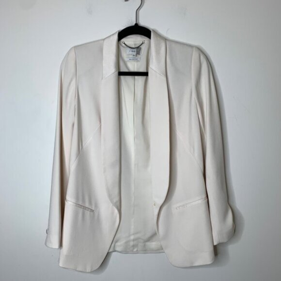 Aritzia Babaton Blazer Structured Jacket Single Button Shoulder pads Ivory 0 - Picture 9 of 16